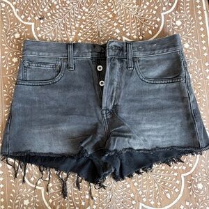 Madewell Charcoal Frayed Jean Shorts